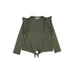 Civil Girls Omuz Fırfırlı Sweatshirt, 9-10 Yaş, 19330J46225W2-HKI-9, Haki, kız-çocuk