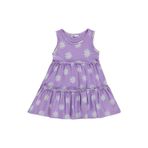 Civil Girls Papatya Desenli 2-5 Yaş Elbise - Lila
