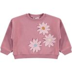Civil Girls Papatya Nakışlı 2-5 Yaş Sweatshirt - Pembe - Gül Kurusu - 5 - 6 Yaş