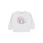 Civil Girls Rainbow Baskılı Kız Çocuk Sweatshirt, 3-4 Yaş, 19330J68325W1, Ekru, kız-çocuk