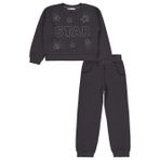Civil Girls Star Baskılı 6-9 Yaş Eşofman Takımı - Gri 6-7 Yaş