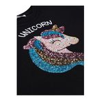 Civil Girls Unicorn Nakışlı Sweatshirt, 2-3 Yaş, 19973896624W1-SYH-2, Siyah, kız-çocuk