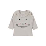 Civil Kedi Yüz Baskılı 6-18 Ay Sweatshirt - Bej 12-18 Ay, 18-24 AY, 19208035025W1, Taş Rengi, kız-bebek