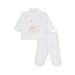 Civil Kız Bebek Ayı Tavşan Nakışlı Patikli Pijama Takımı 6-9 Ay, 1-3 AY, 22043256425W1, Ekru, kız-bebek