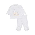 Civil Kız Bebek Ayı Tavşan Nakışlı Patikli Pijama Takımı 6-9 Ay, 6-9 AY, 22043256425W1, Ekru, kız-bebek