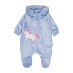 Civil Mobil Kulaklı Unicorn Nakışlı 1-9 Ay Tulum - Mavi 3-6 Ay, 1-3 AY, Mobil Kulaklı Unicorn Nakışlı Tulum, Buz Mavi, Kadın