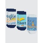 Civil Socks Erkek Çocuk 3'lü Patik Çorap 2-12 Yaş Mavi - 6 - 7 Yaş