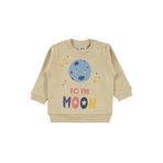 Civil To The Moon Baskılı Erkek Bebek Sweatshirt, 18-24 AY, 19L91143125W1, Sütlü Kahve, erkek-bebek