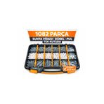 Civtex 1082 Parça Vida Dübel Pul Seti DIN 7505 Sunta Vidası Organizer Çantalı Montaj Tamir Seti
