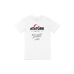 Cix 29 Ekim Atatürk Gençlik Cep Logo Tasarımlı Beyaz Erkek T-shirt