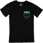 Cix 5 Stars Mountains Siyah Cep Logo Tasarımlı Erkek T-shirt