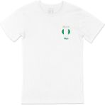 Cix Abuja Nijerya Bayraklı Kalpli Cep Logo Tasarımlı Beyaz Erkek T-shirt