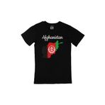 Cix Afganistan Haritalı ve Bayraklı Siyah T-shirt