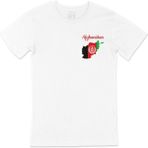 Cix Afghanistan Harita ve Bayrak Cep Logo Tasarımlı Beyaz Erkek T-shirt