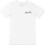 Cix Air Jordan Çizgili Cep Logo Tasarımlı Beyaz Erkek T-shirt