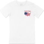 Cix Amerika Haritalı ve Bayraklı Cep Logo Tasarımlı Beyaz Erkek T-shirt