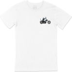 Cix Amerikan Motorcu Kurukafa Cep Logo Tasarımlı Beyaz T-shirt