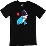 Cix Astronot ve Balina Siyah T-shirt