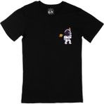 Cix Astronot ve Beyzbol Siyah Cep Logo Tasarımlı Erkek T-shirt