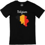 Cix Belçika Haritalı ve Bayraklı Siyah T-shirt