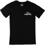 Cix Captain Marvel Studios Siyah Cep Logo Tasarımlı Erkek T-shirt