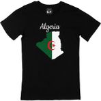Cix Cezayir Haritalı ve Bayraklı M Siyah Erkek T-shirt