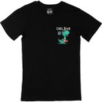 Cix Cool Dinozorlu Cep Logo Tasarımlı Siyah T-shirt