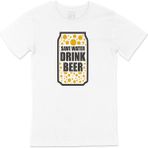 Cix Drink Beer Save Water Baskılı Beyaz Kısa Kollu T-shirt