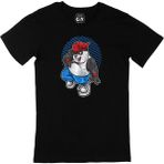 Cix Eğlenen Panda Baskılı Yuvarlak Yaka Siyah T-shirt