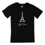 Cix Eiffel Tower Baskılı Yuvarlak Yaka Siyah T-shirt