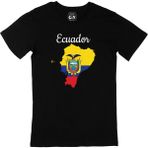 Cix Ekvator Haritalı ve Bayraklı Baskılı Yuvarlak Yaka Siyah T-shirt