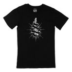 Cix Elektro Gitar Baskılı Yuvarlak Yaka Siyah T-shirt