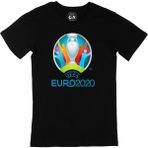 Cix Euro 2020 Logolu Baskılı Yuvarlak Yaka Siyah T-shirt