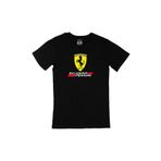 Cix F1 Ferrari Scuderia Baskılı Yuvarlak Yaka Siyah T-shirt