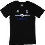 Cix Finlandiya Euro 2020 Baskılı Yuvarlak Yaka Siyah T-shirt