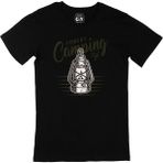 Cix Forest Camping Life Baskılı Yuvarlak Yaka Siyah T-shirt