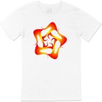 Cix Fraktal Tasarımlı Baskılı Yuvarlak Yaka Beyaz T-shirt