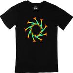 Cix Fraktal Tasarımlı Baskılı Yuvarlak Yaka Siyah T-shirt