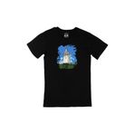 Cix Galata Kulesi Baskılı Yuvarlak Yaka Siyah T-shirt