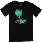 Cix Gitarlı Dinozor Siyah Erkek T-shirt
