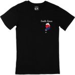 Cix Güney Kore Haritalı ve Bayraklı Cep Logo Tasarımlı Siyah T-shirt
