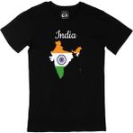 Cix Hinditan Haritalı ve Bayraklı Baskılı Siyah Erkek T-shirt