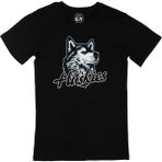 Cix Husky Sibirya Kurdu Baskılı Siyah Erkek T-shirt