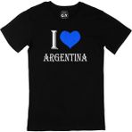 Cix I Love Arjantin Baskılı Siyah Erkek T-shirt