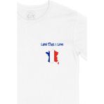 Cix I Love Fransa Baskılı Beyaz Unisex T-shirt