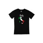 Cix İtalya Haritalı ve Bayraklı Siyah T-shirt