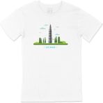 Cix Jin Mao Kulesi Baskılı Beyaz Unisex T-shirt