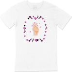 Cix K Pop Parmak Kalp Baskılı Beyaz Unisex T-shirt