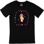 Cix K Pop Parmak Kalp Siyah T-shirt