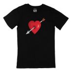 Cix Kalp ve Ok Siyah Erkek T-shirt